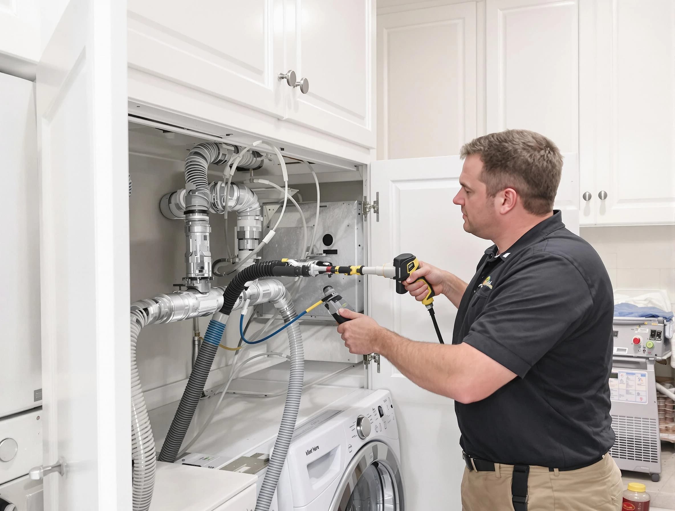 Dove Valley Dryer Vent Cleaning professional removing severe blockage from a clogged dryer vent in Dove Valley