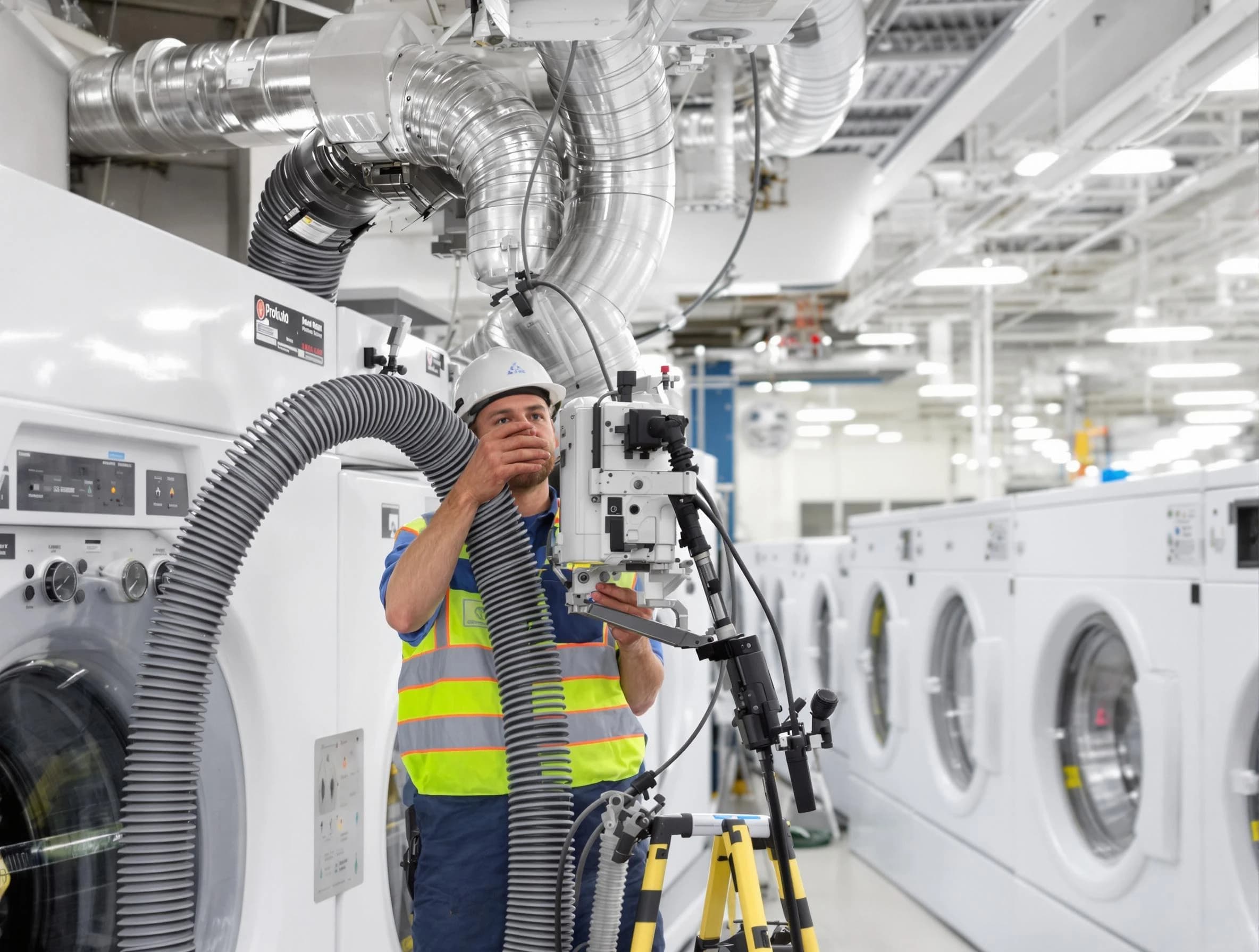 Dove Valley Dryer Vent Cleaning team performing commercial-grade dryer vent cleaning at a business facility in Dove Valley