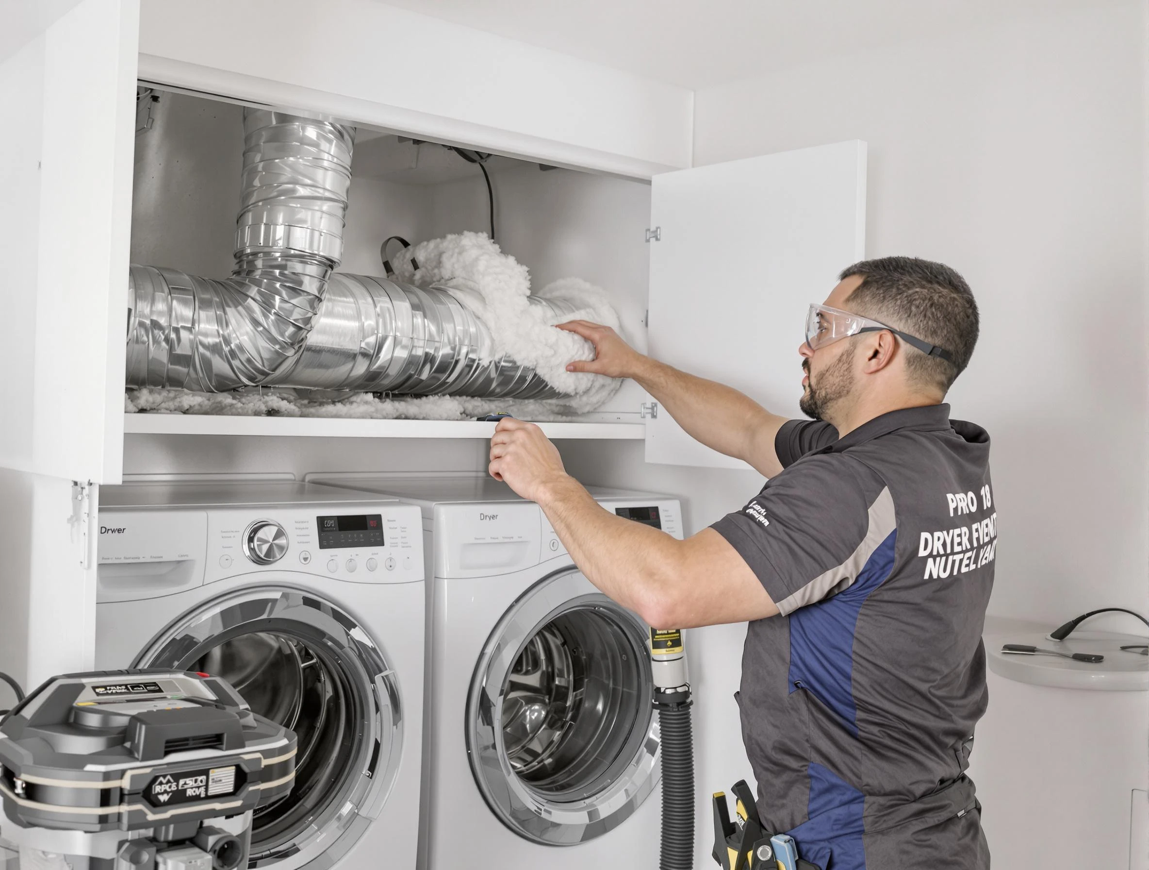 Dove Valley Dryer Vent Cleaning certified technician performing specialized gas dryer vent cleaning in Dove Valley